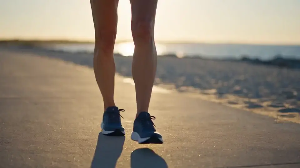 AI-generated coastal fitness video with running and coaching scenes