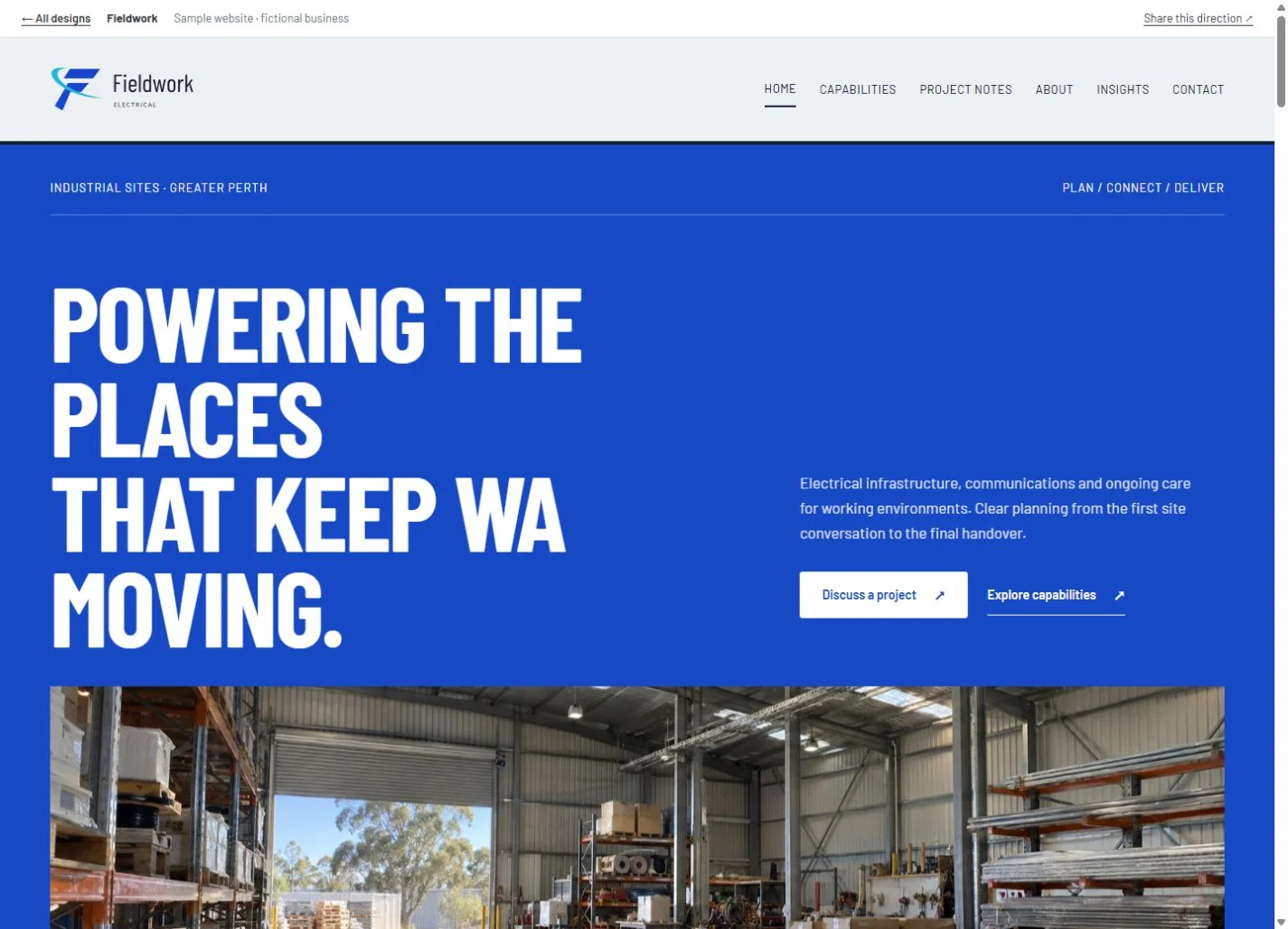 Fieldwork website design for electrical & industrial