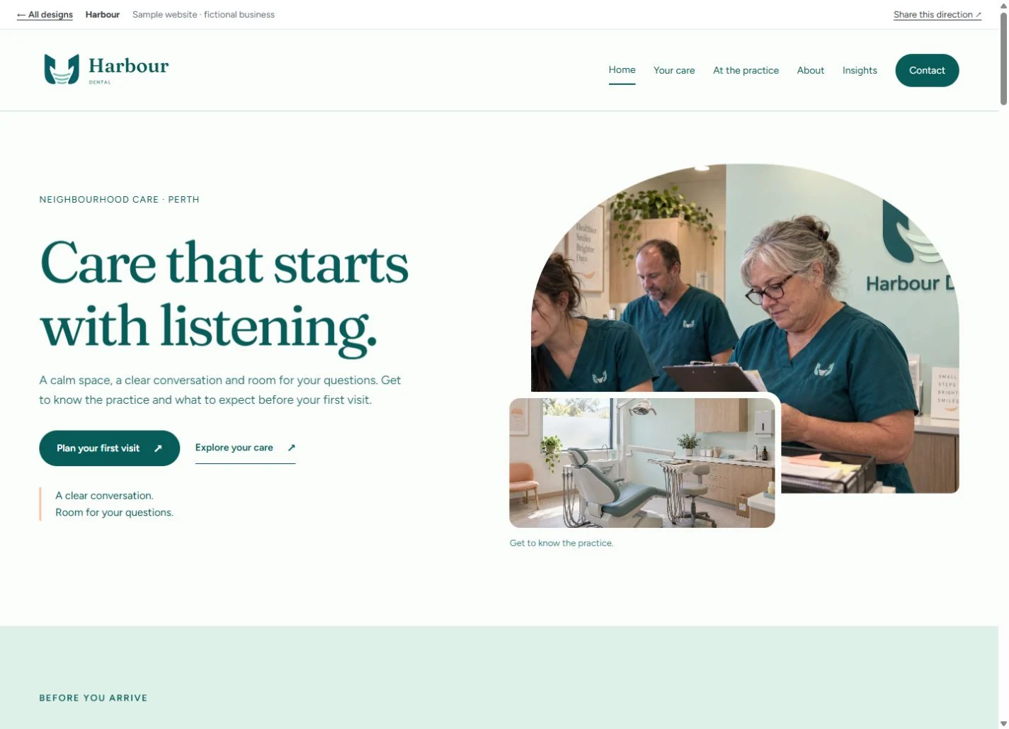 Harbour website design for health & wellbeing