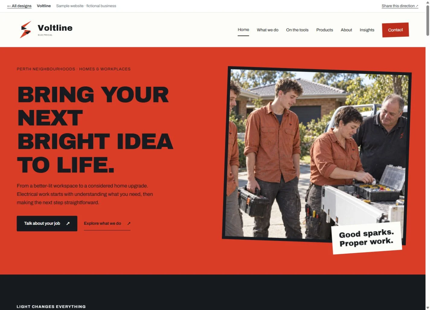 Voltline website design for electrical services